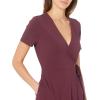 imageAmazon Essentials Womens Short Sleeve FauxWrap DressBurgundy
