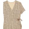 imageAmazon Essentials Womens Short Sleeve FauxWrap DressLight Rose Leopard Print