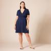 imageAmazon Essentials Womens Short Sleeve FauxWrap DressNavy