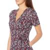 imageAmazon Essentials Womens Short Sleeve FauxWrap DressNavy Ditsy Floral