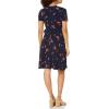 imageAmazon Essentials Womens Short Sleeve FauxWrap DressNavy Red Flowers