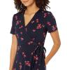 imageAmazon Essentials Womens Short Sleeve FauxWrap DressNavy Red Flowers