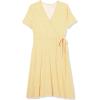 imageAmazon Essentials Womens Short Sleeve FauxWrap DressYellow Tulips