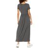 imageAmazon Essentials Womens ShortSleeve Waisted Maxi Dress Available in Plus SizeCharcoal Heather