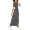 imageAmazon Essentials Womens ShortSleeve Waisted Maxi Dress Available in Plus SizeCharcoal Heather