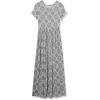 imageAmazon Essentials Womens ShortSleeve Waisted Maxi Dress Available in Plus SizeGrey Heather Tile Pattern