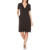 imageAmazon Essentials Womens Short Sleeve FauxWrap DressBlack Dots