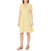 imageAmazon Essentials Womens Short Sleeve FauxWrap DressYellow Tulips