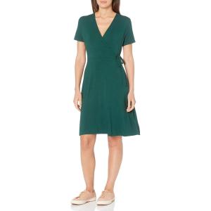 imageAmazon Essentials Womens Short Sleeve FauxWrap DressJade Green