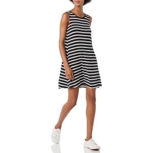 imageAmazon Essentials Womens Tank Swing Dress Available in Plus SizeBlack French Stripe