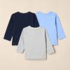 imageAmazon Essentials Unisex Babies RelaxedFit 100 Cotton LongSleeve TShirts Pack of 3BlueNavyHeather