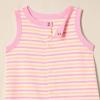 imageAmazon Essentials Unisex Babies Sleeveless and ShortSleeve Romper Set Pack of 2Pink TigerStripe