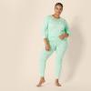 imageAmazon Essentials Unisex Babies Toddlers and Kids SnugFit Cotton Pajama Sleepwear Sets 2PieceMint Green Forest Animals