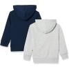 imageAmazon Essentials Unisex Toddlers and Babies French Terry ZipUp Hoodie MultipacksLight Grey HeatherNavy