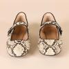 imageAmazon Essentials Womens Mary Jane Ballet FlatSnake Faux Leather