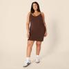 imageAmazon Essentials Womens Slim Fit Cotton Layering Slip Dress Pack of 2BrownLight Camel