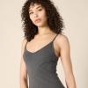 imageAmazon Essentials Womens Slim Fit Cotton Layering Slip Dress Pack of 2Charcoal GreyLight Grey Heather