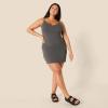 imageAmazon Essentials Womens Slim Fit Cotton Layering Slip Dress Pack of 2Charcoal GreyLight Grey Heather
