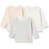 imageAmazon Essentials Unisex Babies RelaxedFit 100 Cotton LongSleeve TShirts Pack of 3Oatmeal HeatherStripe
