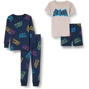 imageAmazon Essentials Unisex Babies Toddlers and Kids SnugFit Cotton Pajama Sleepwear Sets 2PieceBatman Logo  Kids