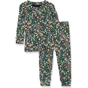 imageAmazon Essentials Unisex Babies Toddlers and Kids SnugFit Cotton Pajama Sleepwear Sets 2PieceBlack Folkloric