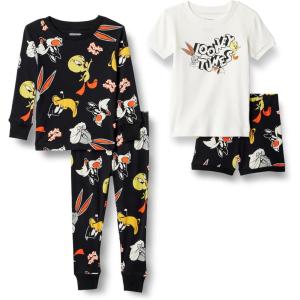 imageAmazon Essentials Unisex Babies Toddlers and Kids SnugFit Cotton Pajama Sleepwear Sets 2PieceLooney Tunes Gang  Kids