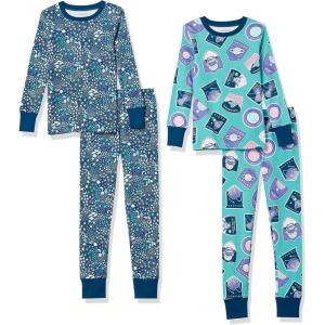 imageAmazon Essentials Unisex Babies Toddlers and Kids SnugFit Cotton Pajama Sleepwear Sets 2PiecePlanet PrintSpace