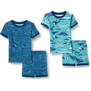 imageAmazon Essentials Unisex Babies Toddlers and Kids SnugFit Cotton Pajama Sleepwear Sets 2PieceUnder the Sea