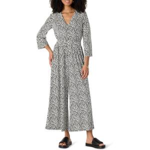imageAmazon Essentials Womens RelaxedFit Matte Jersey JumpsuitBlack Ivory Geometric