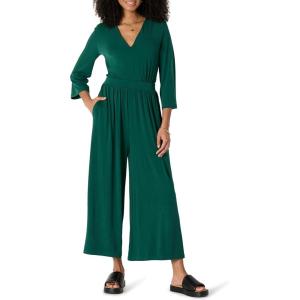 imageAmazon Essentials Womens RelaxedFit Matte Jersey JumpsuitDark Green