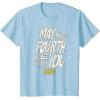 imageAmazon Essentials Mens May the Fourth Be With You HandDrawn Letters TShirt Black SmallBaby Blue