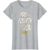 imageAmazon Essentials Mens May the Fourth Be With You HandDrawn Letters TShirt Black SmallHeather Grey