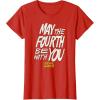 imageAmazon Essentials Mens May the Fourth Be With You HandDrawn Letters TShirt Black SmallRed