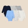 imageAmazon Essentials Unisex Babies LongSleeve Bodysuits Pack of 6BlueDogs