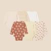 imageAmazon Essentials Unisex Babies LongSleeve Bodysuits Pack of 6MulticolorTiger