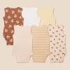 imageAmazon Essentials Unisex Babies Sleeveless Bodysuits Pack of 6MulticolorTiger