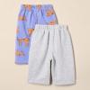 imageAmazon Essentials Unisex Toddlers and Babies French Terry Cotton Pants Pack of 2Grey HeatherPurple Tiger