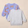 imageAmazon Essentials Unisex Toddlers and Babies French Terry Crewneck Sweatshirts Pack of 2Grey HeatherPurple Tiger