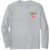 imageAmazon Essentials The Mandalorian Grogu Holding a Valentines Heart Long Sleeve TShirtHeather Grey