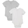imageAmazon Essentials Unisex Babies Henley Bodysuit Pack of 2IvoryLight Grey Heather