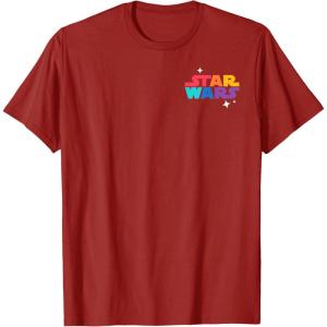 imageAmazon Essentials Star Wars May the Force be With You Colorful Shapes TShirtCranberry Red