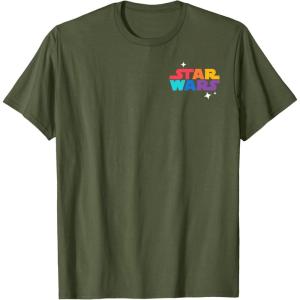 imageAmazon Essentials Star Wars May the Force be With You Colorful Shapes TShirtOlive Green