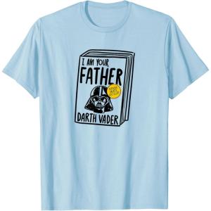 imageAmazon Essentials Star Wars Mens Darth Vader Book I Am Your Father TShirt White SmallBaby Blue