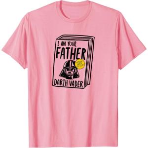 imageAmazon Essentials Star Wars Mens Darth Vader Book I Am Your Father TShirt White SmallPink