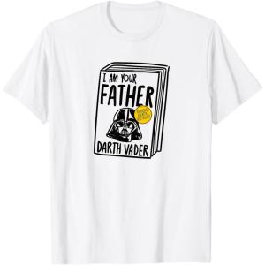 imageAmazon Essentials Star Wars Mens Darth Vader Book I Am Your Father TShirt White SmallWhite