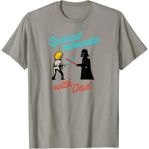 imageAmazon Essentials Star Wars Mens Darth Vader and Luke Special Moments with Dad TShirt Grey SmallSlate Grey