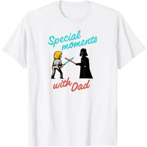 imageAmazon Essentials Star Wars Mens Darth Vader and Luke Special Moments with Dad TShirt Grey SmallWhite