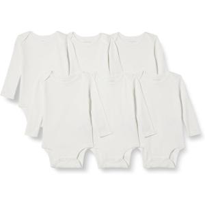 imageAmazon Essentials Unisex Babies LongSleeve Bodysuits Pack of 6White