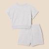 imageAmazon Essentials Boys and Toddlers Relaxed Fit Sweatshirt and Shorts Set Pack of 2Light Grey Heather