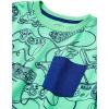 imageAmazon Essentials Boys and Toddlers ShortSleeve TShirts Previously Spotted Zebra MultipacksGrey DinosaurMint GreenNavy Video Gamer Print